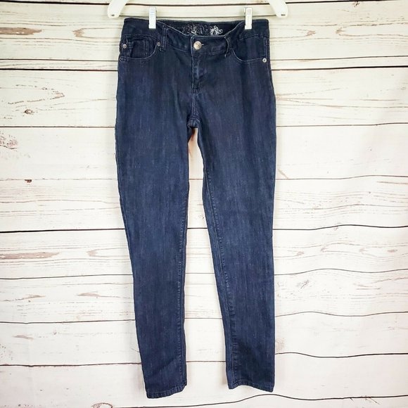 Express Dark Wash Low Wash Skinny Blue Jeans 4
